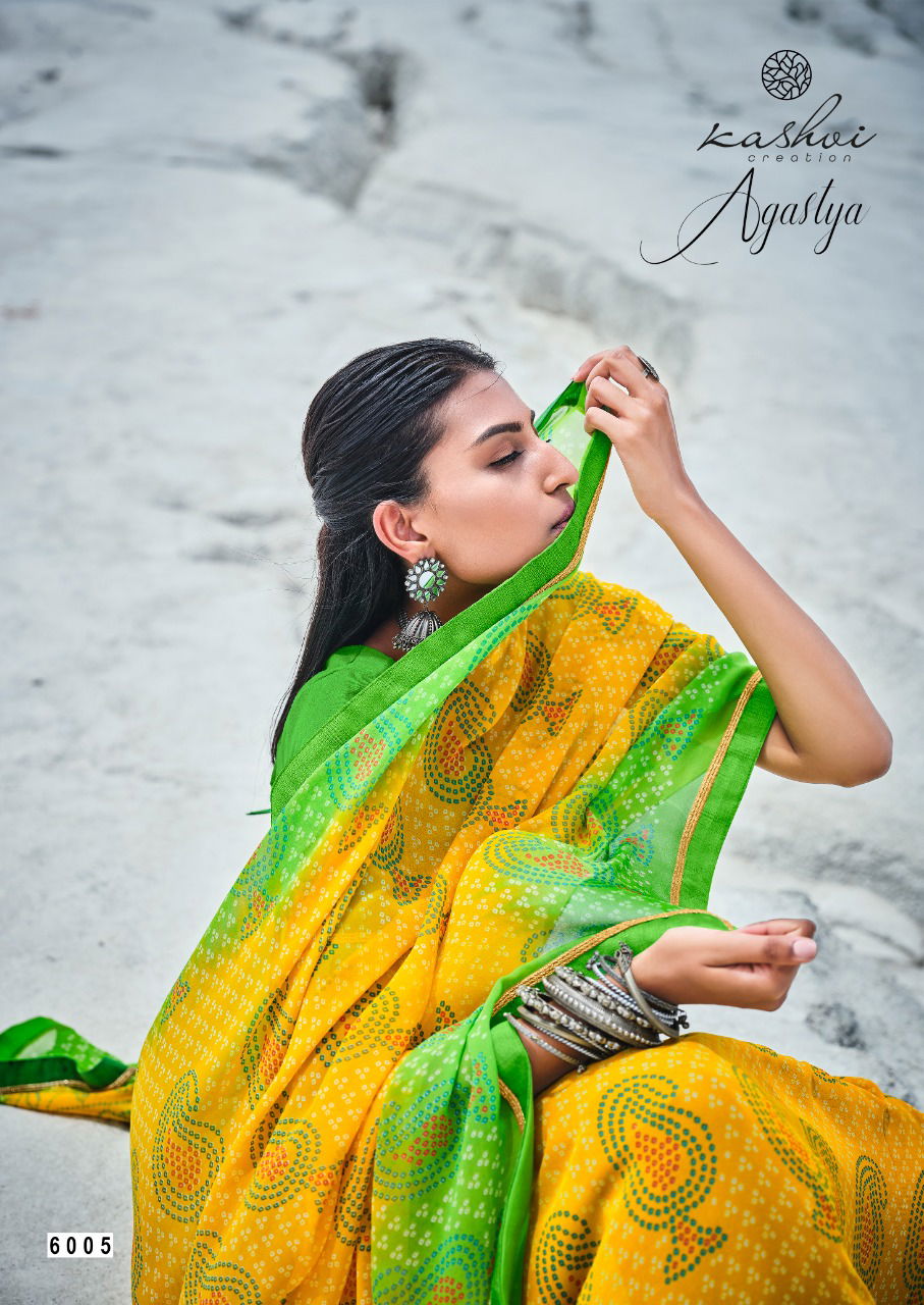  Kashvi Agastya Silk Latest Designer Casual Wear Georgette With Fancy Less Printed Saree Collection